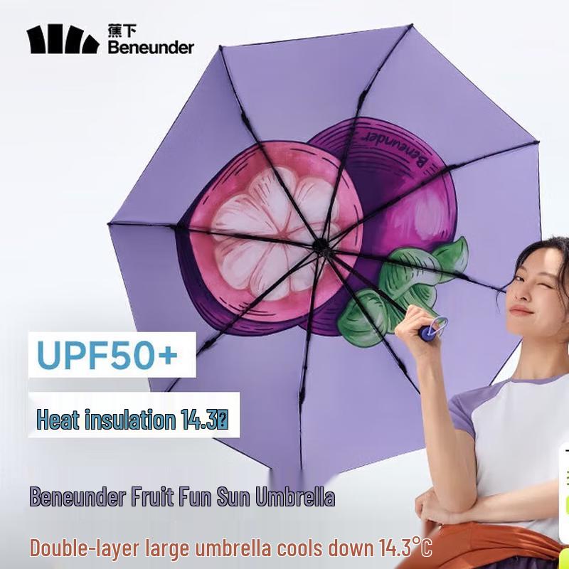 Beneunder Triple-Fold UV Protection Sun & Rain Umbrella
