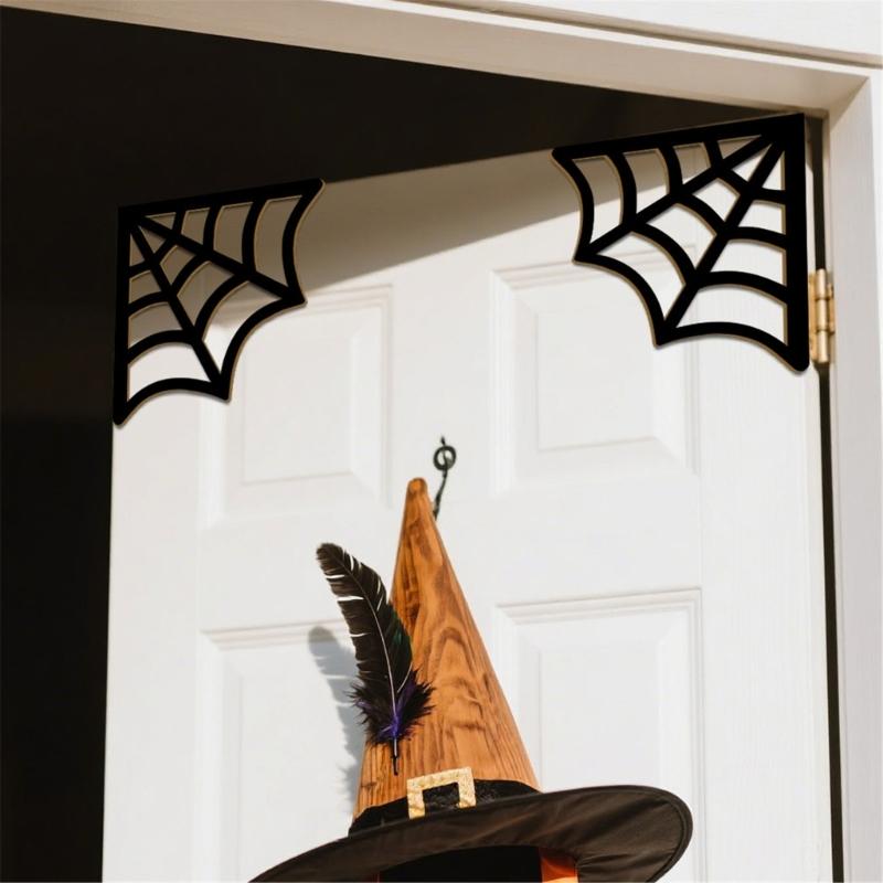 Wooden Spiders Web Door Frame Decors Halloween Door Corner Sign Decorations,Spiders Web Wooden Door Frame Decorations