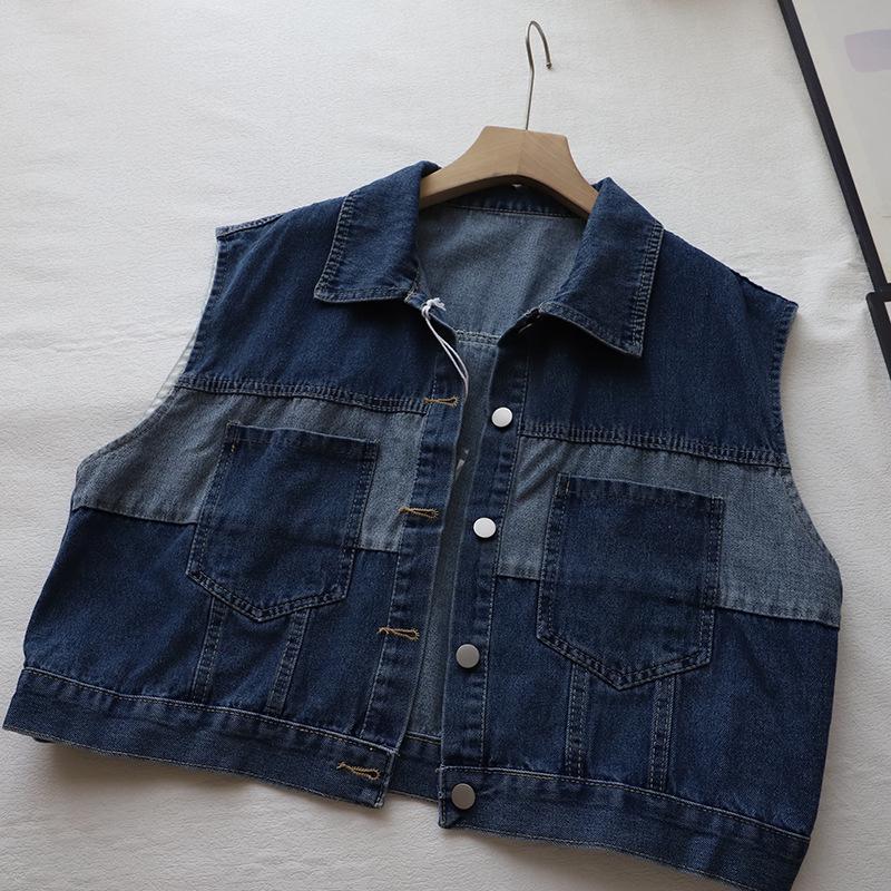 Bi Zheng 2025 Spring Korean-Style Age-Reducing Loose Denim Vest for Women