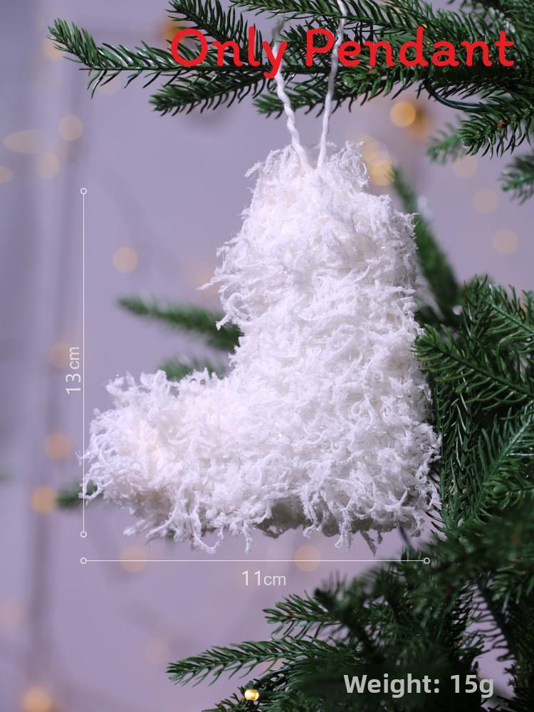 Creative Christmas Tree Socks Heart Shaped Feather Pendant Christmas Decoration For Festive Tree Decor