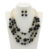 Fashion Acrylic Jewelry Women Retro Big Resin Stone Glass Beads Handmade Necklace Earring Set For Femme Christmas Gift