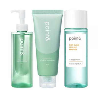 Point & Deep Clean Lip & Eye Remover 150ml + Veggie Cleansing Oil 230ml + Veggie Cleansing Foam 150g