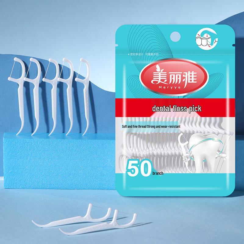 Meiliya Dental Floss Picks (50 Pcs X 3 Packs)