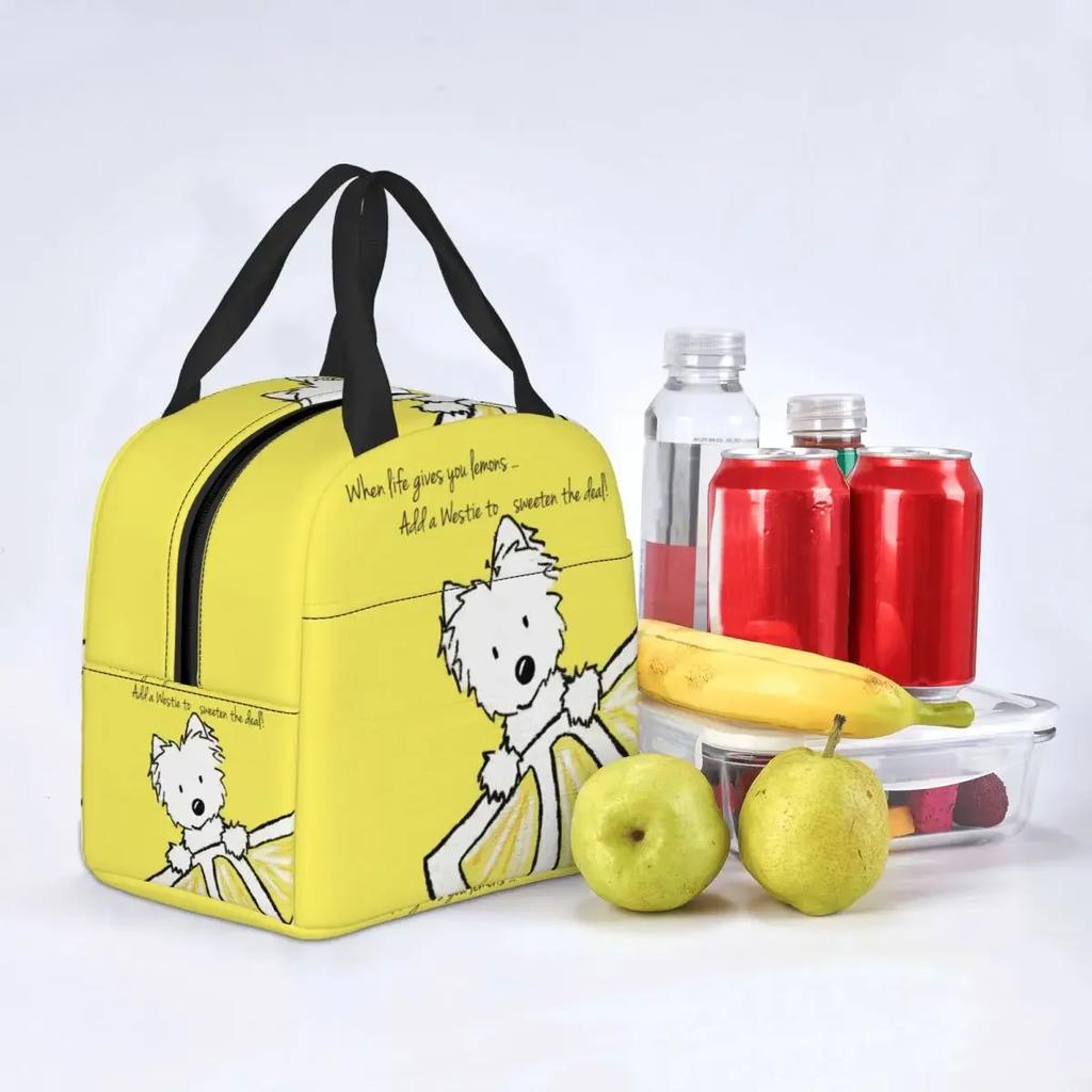 Life Lemons Izolované obědové tašky pro venkovní piknik Westie pes West Highland White Terrier Přenosná chladicí termotaška Dítě