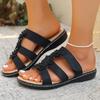 Fashion New Fashionable Large-sized Lightweight Flip-flops with Flowers and Exposed Toes, Women's Beach Slippers In Stock
