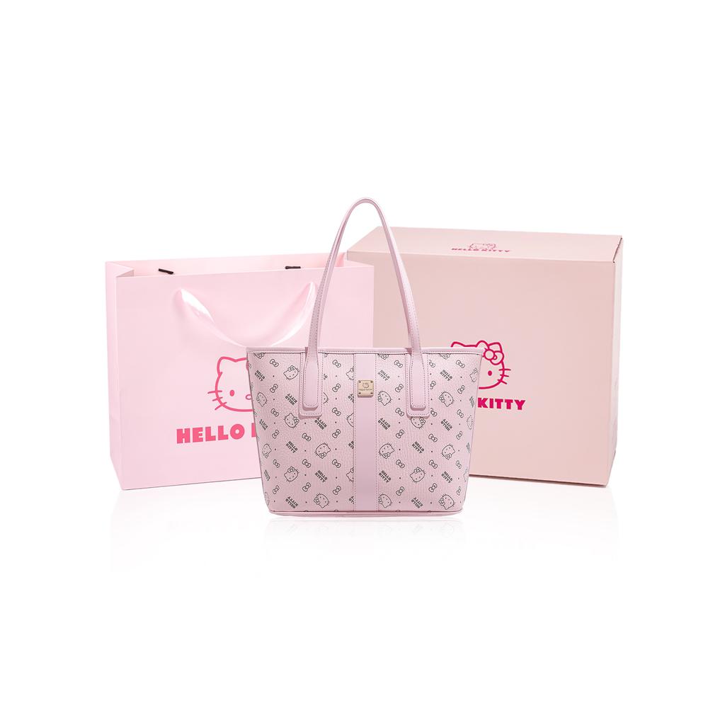 Nová PU taška Sanrio Hello Kitty, nákupní taška, taška přes rameno, běžná dámská, růžová/barva mléčného čaje/hnědá SHHF41495-1