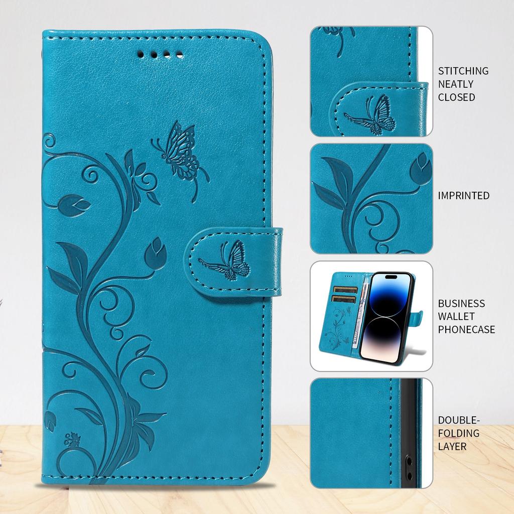 Butterfly Flower Vine Case For iPhone 17 16 15 14 13 12 11 Pro Max Plus Mini 16E 17 Air Flip Wallet Card Slot Leather Book Cover