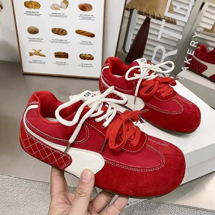 Red Women Sneakers Running Shoes for Women New Training Shoes Woman Flat Casual Shoes Comfort Single Shoe Zapatillas De Mujer