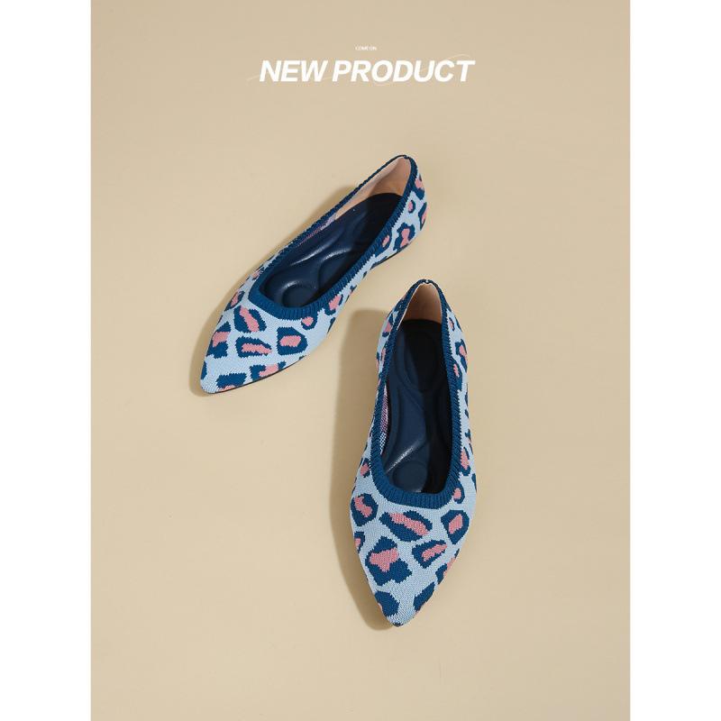 

Весенние новые туфли-лодочки с острым носом и плоской подошвой серии «Звездное небо», плетеные из мушиной ткани, женская обувь с мелким вырезом 40