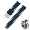 Swatch X OMEGA Compatible Rubber Strap with Double Lines Green (Dark Green/Mint Lines)