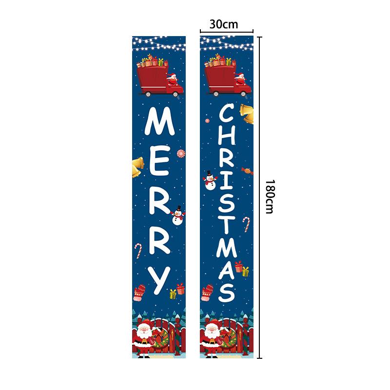 Christmas banners and couplets, 300D Oxford cloth door curtains, outdoor decorations, door stickers, background cloths, hanging flags