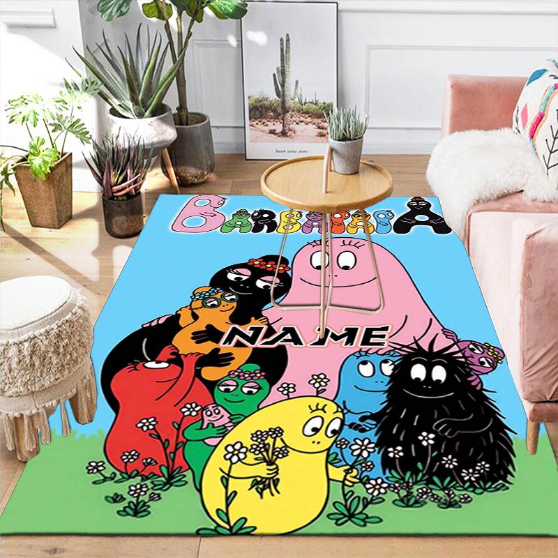 Custom 1Pc Barbapapa Adventure Rug Office Carpet Indoor Outdoor Entrance Doormat Nonslip Soft And Comfortable Living Room D9153