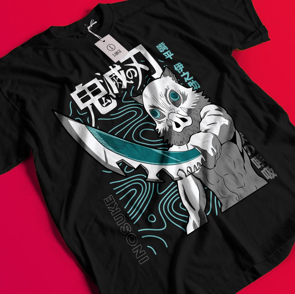 Demon Slayer Shirt Inosuke Tshirt Zenitsu T-Shirt Muzan Tanjiro Doma Kokushibo BB520