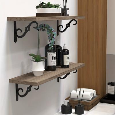 2pcs 5 Inch Decorative Shelf Brackets Wall Mounted Floating Shelf Bracket for DIY Open Shelving Heavy Duty Brace Shelf Supporter