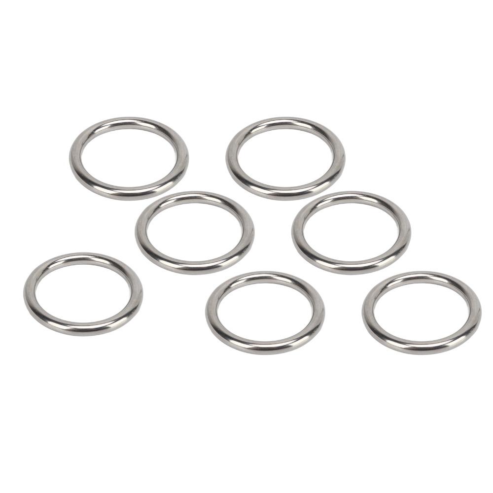 7 Pcs Silver O Ring Rustproof Solid Round Buckle Durable Stainless Steel O Ring  Diving Accessory