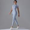 Naked Zipper Short Sleeved Yoga Suit Jumpsuit, Quick Drying Breathable Outdoor Sports Tight Fitting Jumpsuit, Fitness Suit