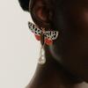 Vintage Spots Drip Oil Butterfly Stud Earrings for Women Europe and Amercia Imitation Large Pearls Drop Earrings Charm Jewelry