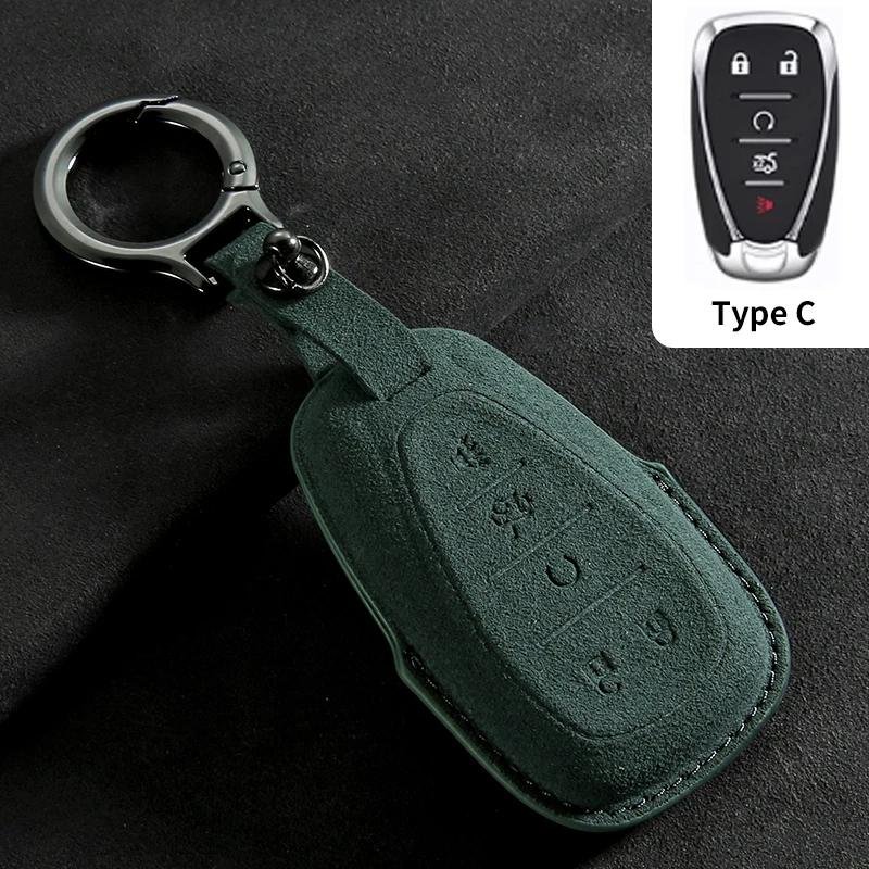 Car Key Case Cover Protective Shell for Chevrolet Chevy Malibu Camaro Cruze Traverse Spark Equinox Sonic Volt Suede Car Keychain