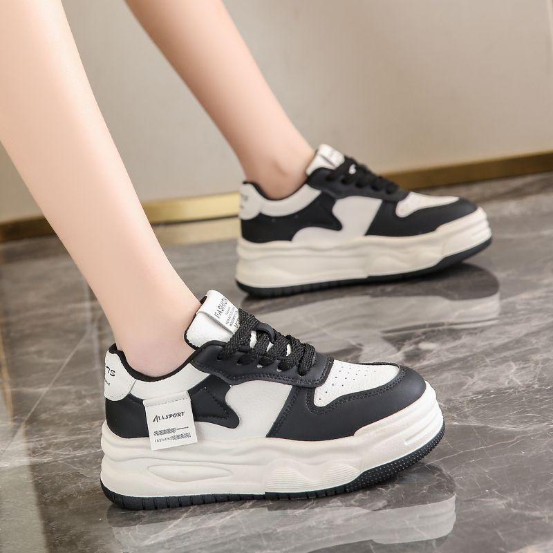 Fashion Women's Thick Sole Sneakers Set Casual Shoes Optical Astronomy Court Shoes White Spring