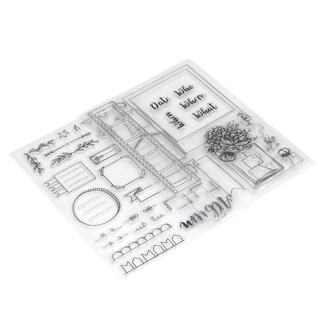 3pcs Clear Stamps DIY Interesting Durable Reusable TPR Material Transparent Appearance Embossing Scrapbooking Tool