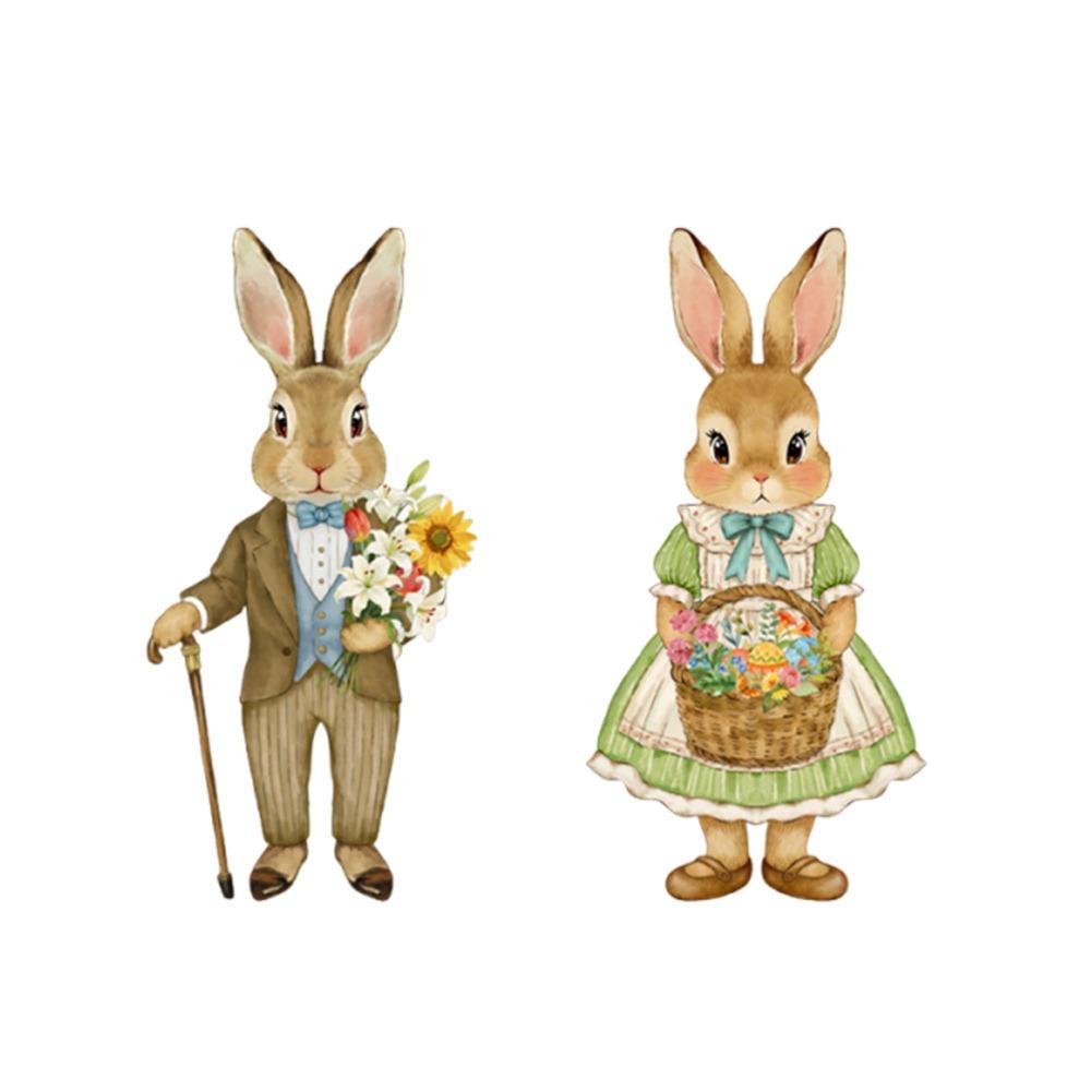 

Cartoon Rabbit Easter Decorative Sticker Self-adhesive PVC Window Sticker Ornament Mutlicolor Glass Decorative Decals
