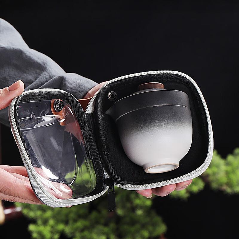 Shangqi Gradient Black Portable Ceramic Travel Tea Set