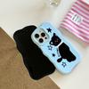 Cute Lying Black Cat Case for iPhone 16 Pro Max Apple 17 Phone Case 15/14 Two-in-One Film Case