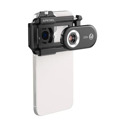 APEXEL APL-MS200 200X Mobile Phone Microscope Lens with LED/ UV Lights Built-in CPL Filter Battery
