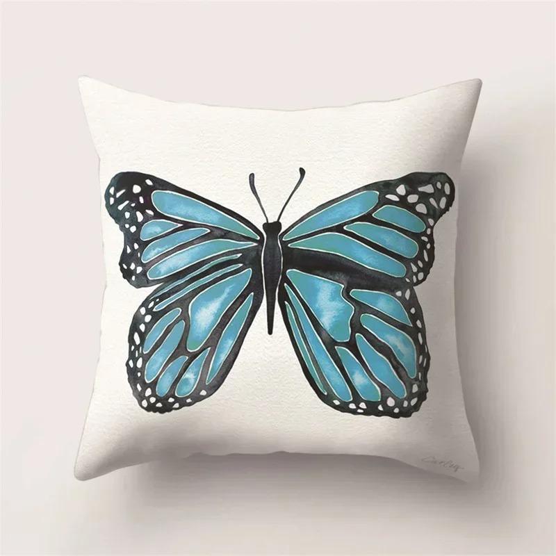 Beautiful Butterfly Print Decorative Pillow Cover Car Sofa Square Cushion Pillow Cover