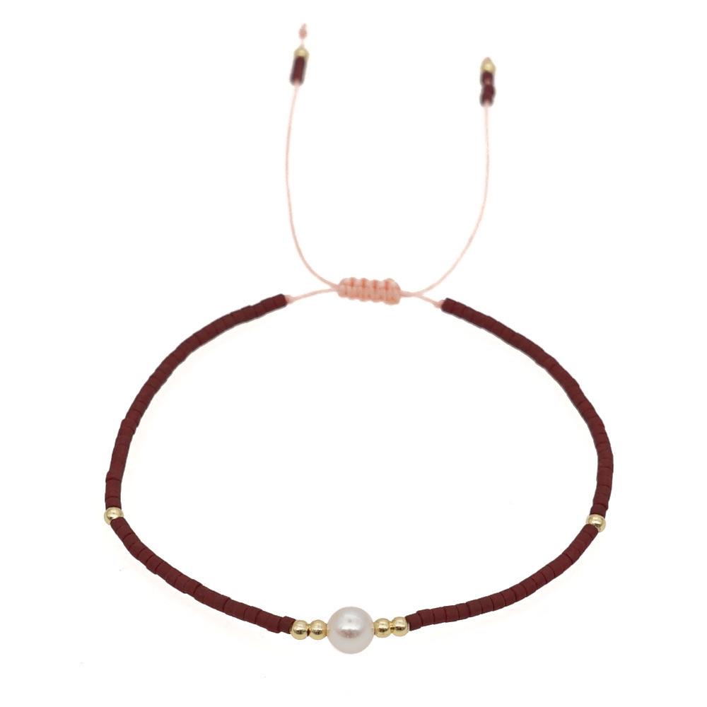 Trendy Deep Blue & Gold Rice Bead Pearl Hand Bracelet: Niche Design Women's Fashion Accessory