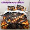 Fire and Death Pattern Bedding Quilt Set Quilt Cover Pillowcase Home Decoration Birthday Gift (1 * duvet cover + 2 * pillowcase, without core)