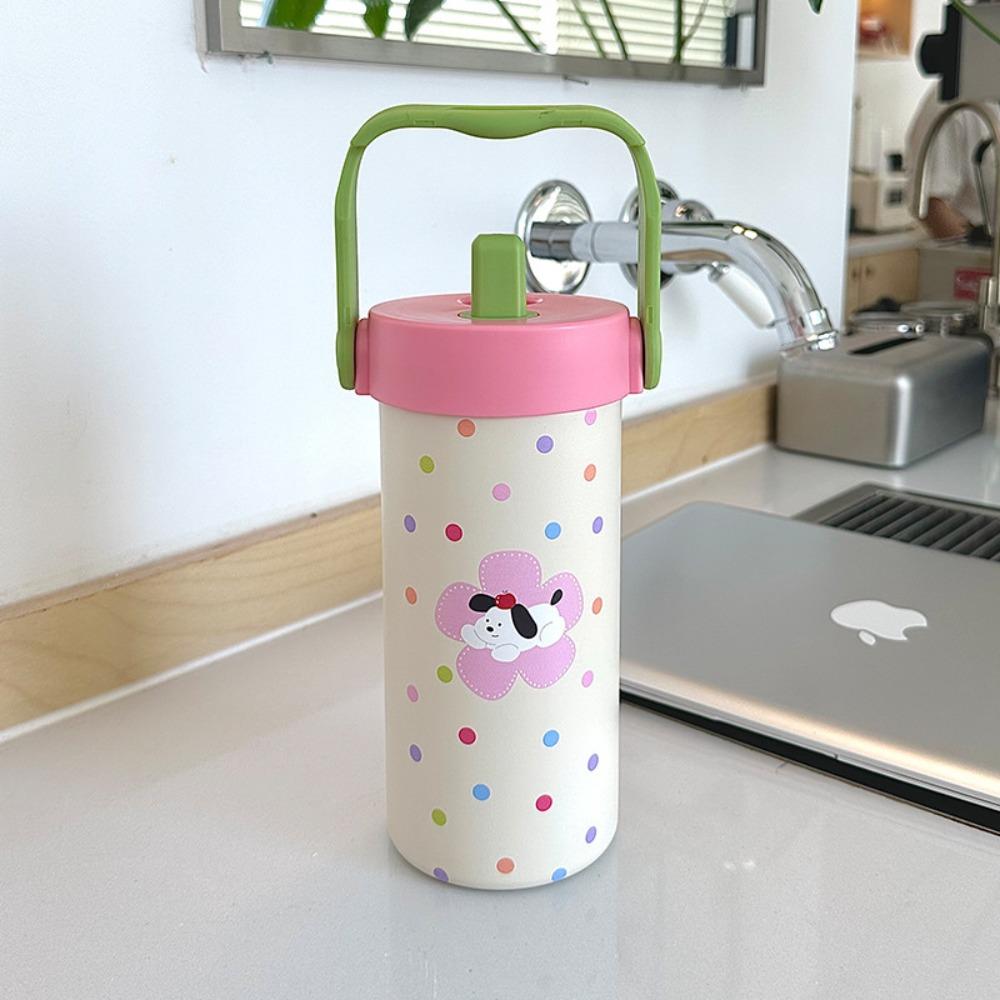 Water Cup Portable Insulated Cup Stainless Steel Cute Cat Thermos Mug  Cold/Hot Water