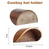 ABBY-Cowboy Hat Rack For Wall, 2-Pack Wooden Hat Holder With Satin Finish, Non-Damaging Brim Design For Western Hat Organizer St