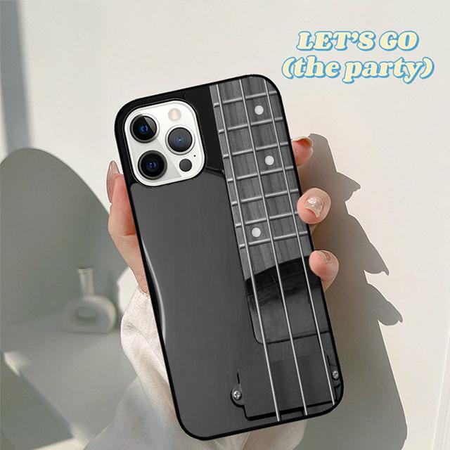 Autumu Guitar Music Black Soft Phone Case Cover for iPhone 17 Air 16 16e 15 12 11 13 14 Pro Max Apple Plus Coque
