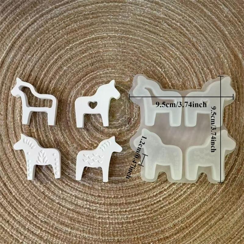 Food Grade Silicone Dalahorse Mould Set With Four Designs For Plasters Craft Projects And Gift Making