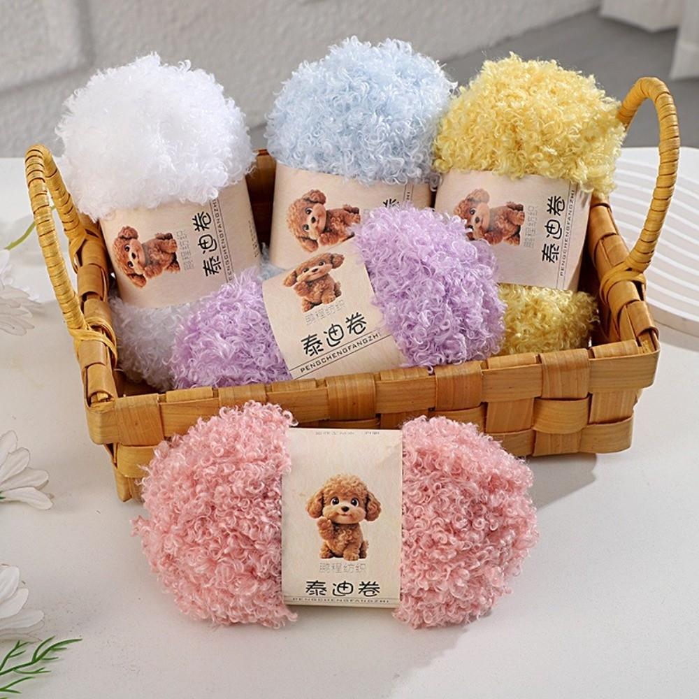 Soft Fluffy Curly Yarn 50g/Roll Chenille Yarn New Knitting Yarn Crochet Plush Toy