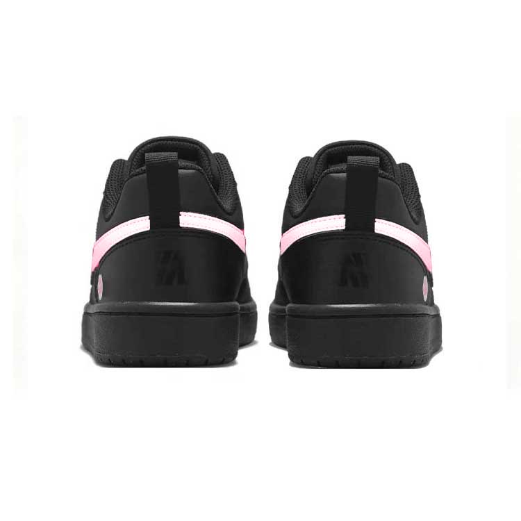 Nike Court Borough Pink Cat Paw Leather Abrasion Resistant Slip Resistant Low Top Skateboard Shoes Women's Black Pink DV5456-002(Team1681-)