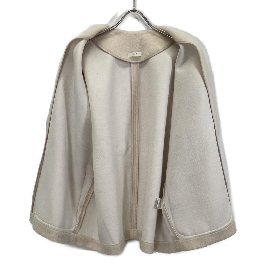 Yori YR2125-098AW-6 Pink Mohair Blend Shaggy Coat Jacket F Off whiteUsed