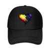 Rainbow Heart Ink Splash Wall Art Decor Mesh Baseball Cap Hip Hop