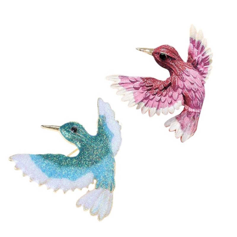 Bird Brooch Pin Metal Rhinestones Crystal Blue/Purple Fashionable for Daily Wear and Party Use Clothes Accessories