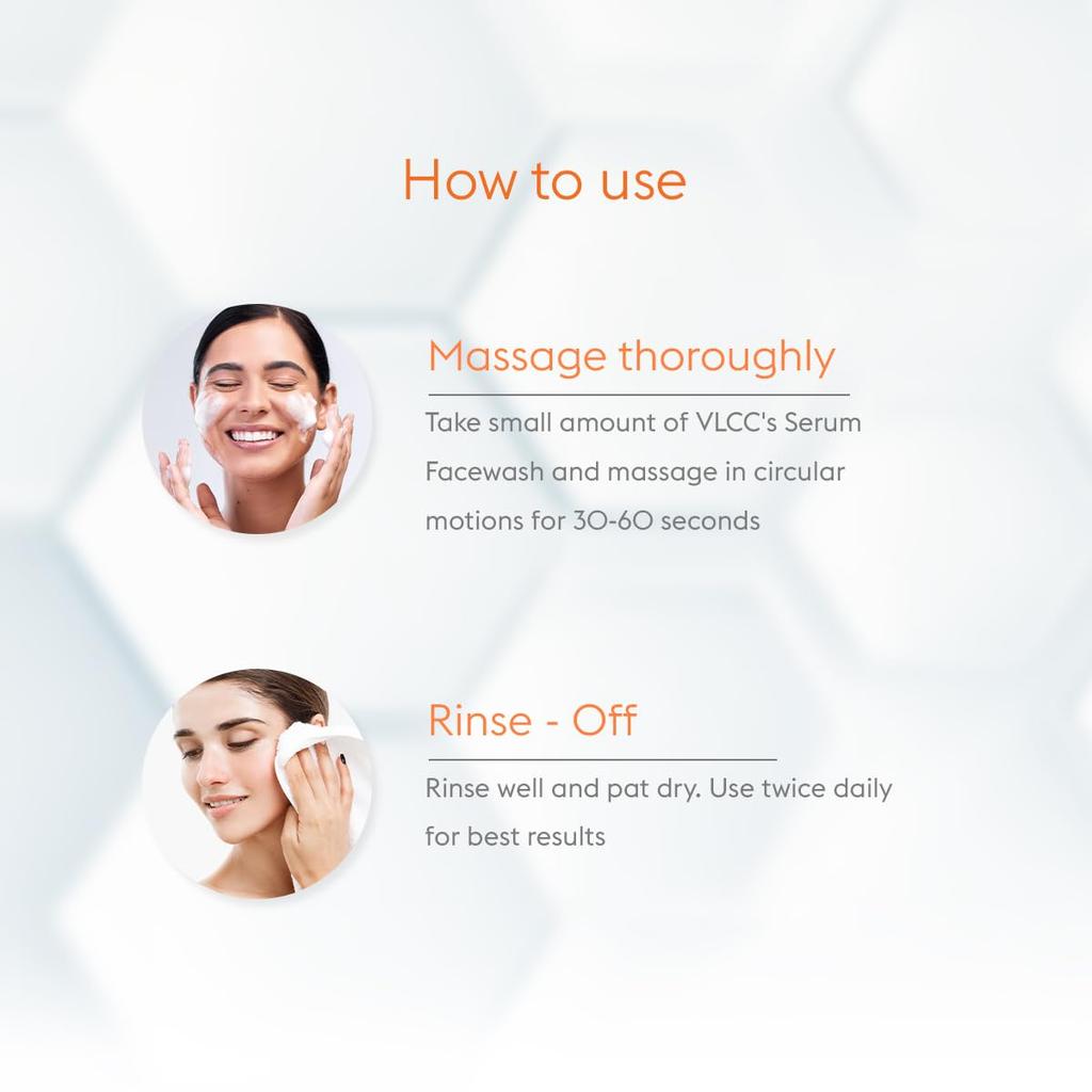 VLCC Serum Facewash 150ml + 150ml Pack of 2 Brightening Face Cleanser for Healthy Glowing Skin