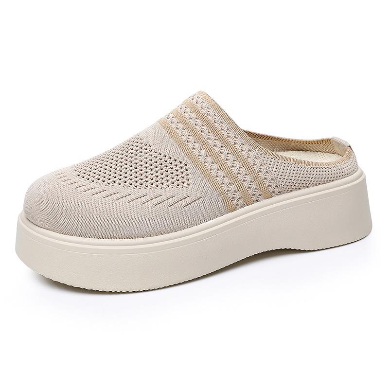 Slippers Women's Summer New Bag Head Mesh Breathable Thick-soled Women's Slippers Wear Non-slip Soft-soled Fashion Women's Shoes