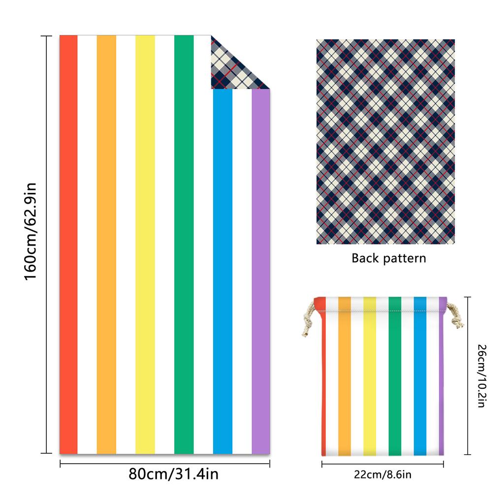 Stripe Series Double-sided Pile Beach Towel Microfiber Towel Printing Bath Towel