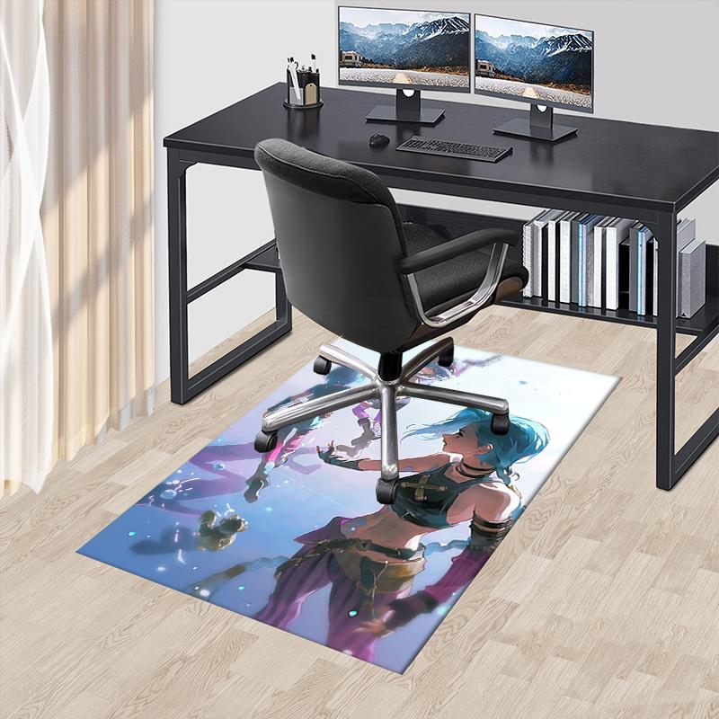 Jinx Charming Anime Character Office Chair Mat: Perfect for Home Decor, Office Use, and Gifts - Suitable for Various Rooms!.122372a