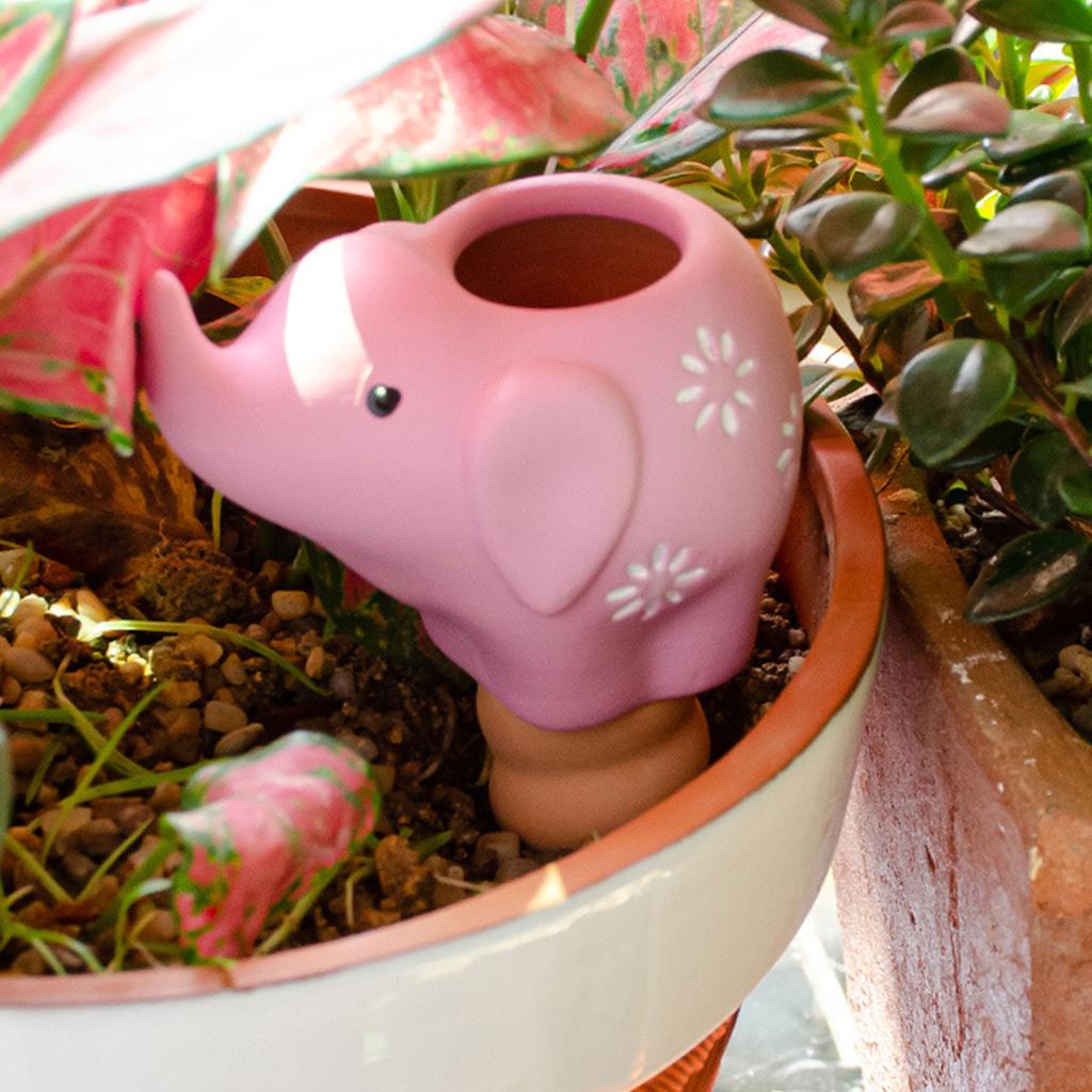 4Pcs Plant Self Watering Stakes Terracotta Automatic Plant Waterer Devices Water Irrigation System for Indoor/Outdoor