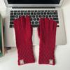 Knitted Cashmere Gloves for Autumn and Winter Women's Solid Color Labeling To Keep Warm and Cold Proof Wrist Guards Divided Fingers and Leak Fingers