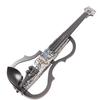 Electric Violin 4 4 Full Size Silent Carbon Fibre with Maple Fittings White Letters Pattern Beginners Practice Playing