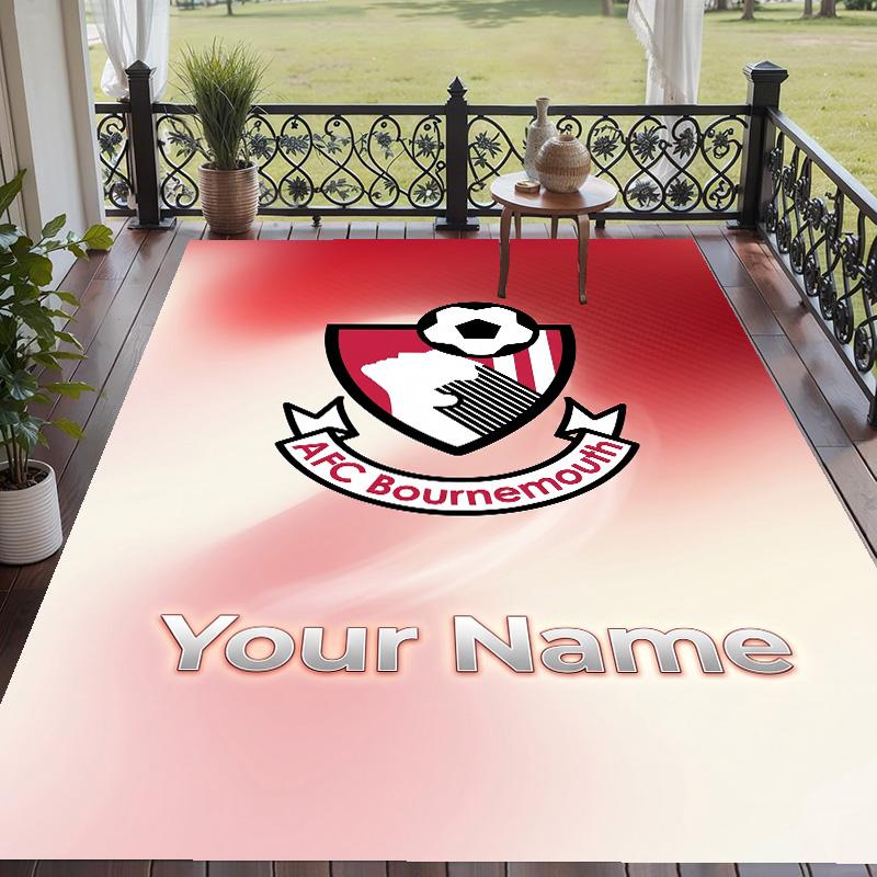 Custom Text Printed Rug Bournemouth Football Non Slip Floor Carpet For Home Room Decor