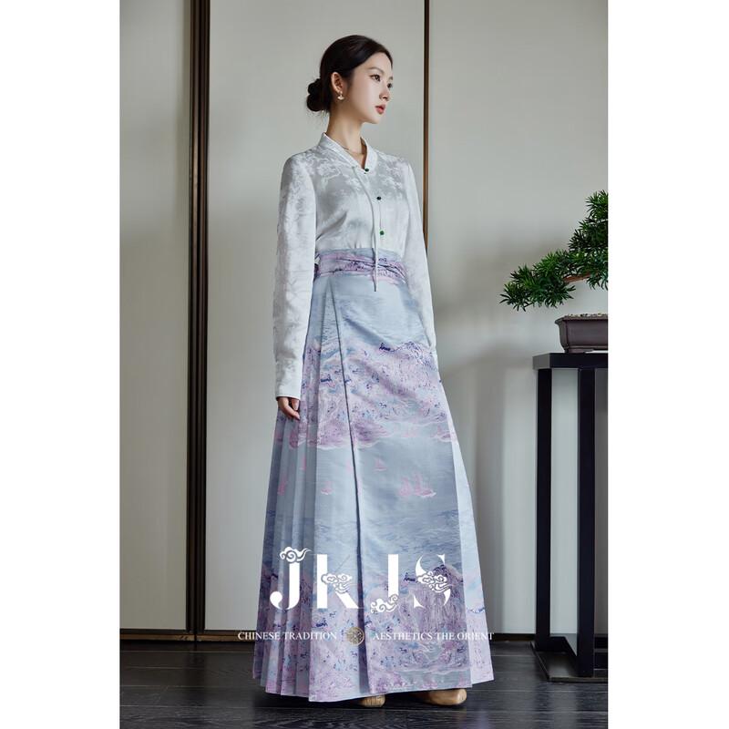 JK&JS New Chinese Style Hanfu-Inspired Shirt and Skirt Set