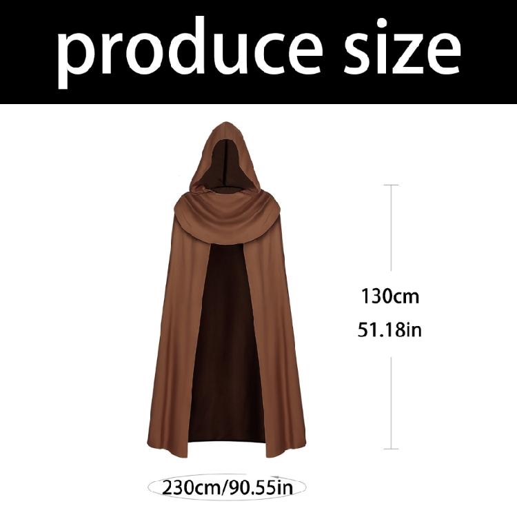 Renaissances Cloak Halloween Medieval Costume Cosplay Hooded Cape for Kids Adult Thin Cape Cloak Gifts